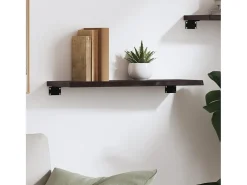 Estante de pared marrón oscuro 60x20x2 cm madera maciza de roble tratado