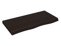 Estante de pared marrón oscuro fabricado en madera maciza de roble tratada