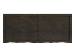 Estante de pared marrón oscuro fabricado en madera maciza de roble tratada