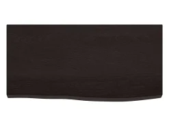 Estante de pared marrón oscuro fabricado en madera maciza de roble tratada