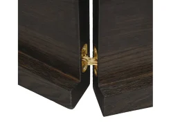 Estante de pared marrón oscuro fabricado en madera maciza de roble tratada