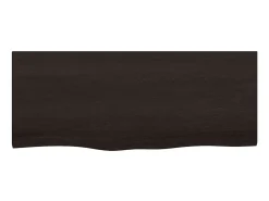 Estante de pared marrón oscuro fabricado en madera maciza de roble tratada