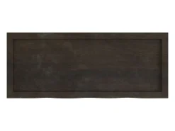 Estante de pared marrón oscuro fabricado en madera maciza de roble tratada