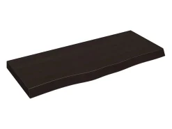 Estante de pared marrón oscuro fabricado en madera maciza de roble tratada
