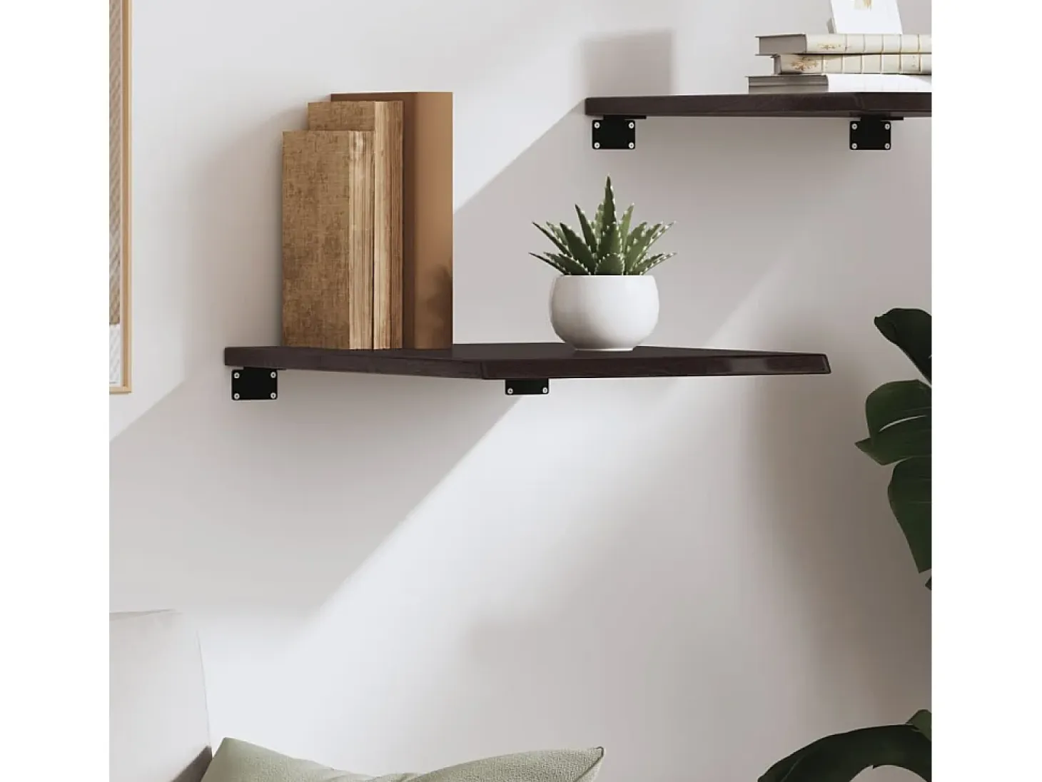 Estante de pared marrón oscuro 40x60x2 cm madera maciza de roble tratado