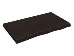 Estante de pared marrón oscuro fabricado en madera maciza de roble tratada