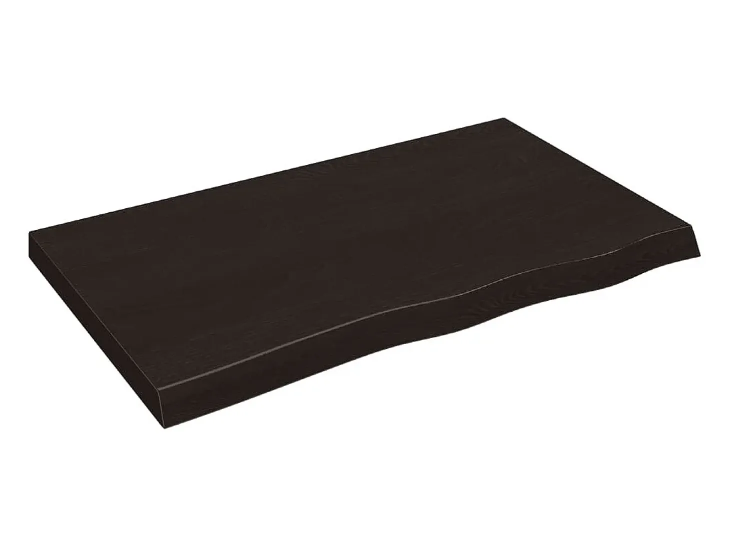 Estante de pared marrón oscuro fabricado en madera maciza de roble tratada