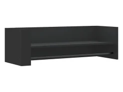Estante de pared negro 100x35x30,5 cm madera de ingeniería