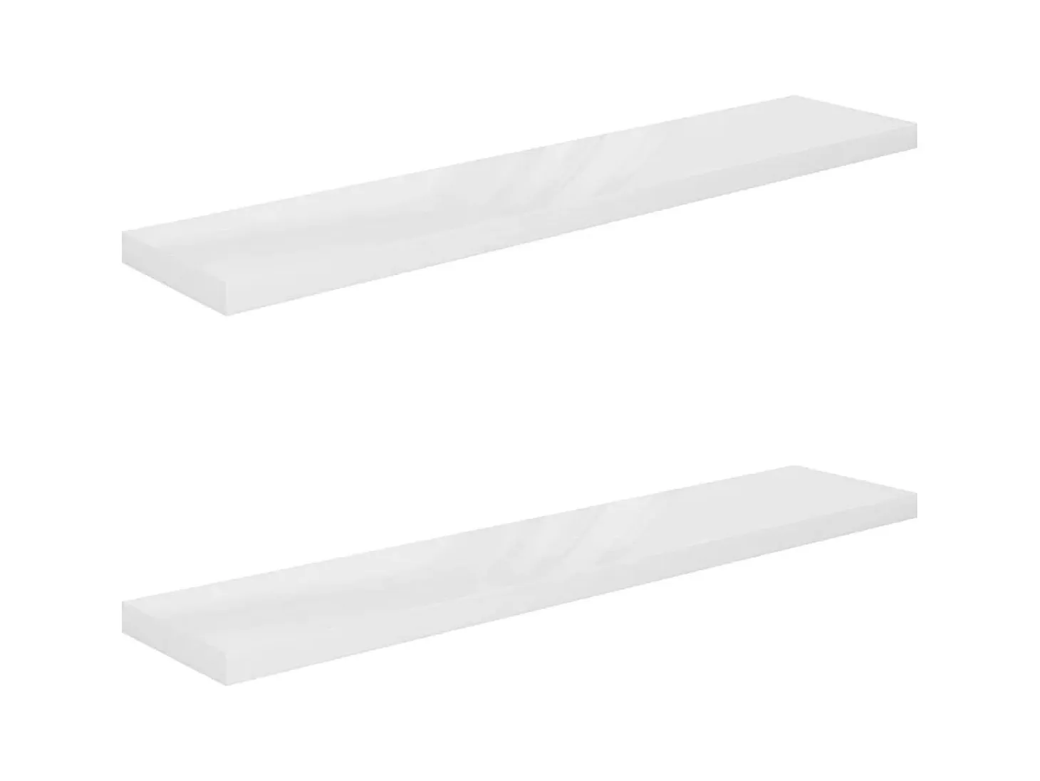Estante de pared pared 2 uds MDF blanco brillo 120x23,5x3,8 cm ES52953