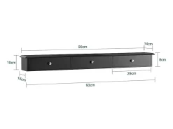 Estante de Pared Perchero Armario Suspendido Estantería para Trasteros con 3 Cajones 93 x 15 x 10 cm Negro FRG43-L-SCH SoBuy ES