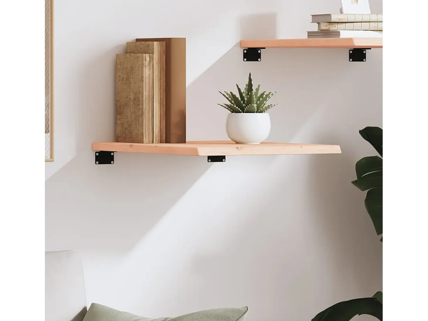 Estante de pared 40x60x2 cm madera maciza de roble sin tratar