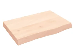 Estante de pared 60x40x(2-6) cm madera maciza de roble sin tratar