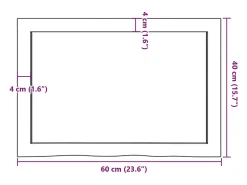 Estante de pared 60x40x(2-6) cm madera maciza de roble sin tratar