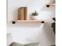 Estante de pared 60x20x2 cm madera maciza de roble sin tratar