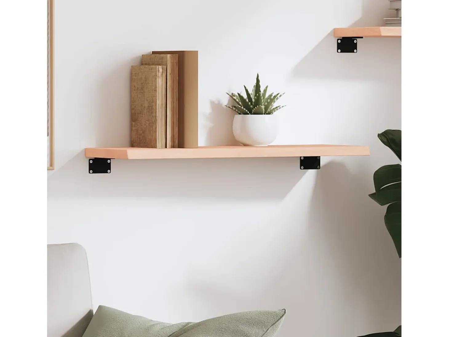 Estante de pared 60x20x2 cm madera maciza de roble sin tratar