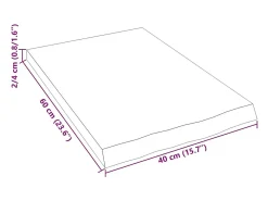 Estante de pared 40x60x(2-4) cm madera maciza de roble sin tratar