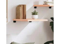 Estante de pared 40x60x(2-4) cm madera maciza de roble sin tratar