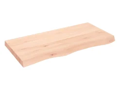 Estante de pared 100x50x(2-6) cm madera maciza de roble sin tratar