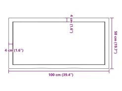 Estante de pared 100x50x(2-6) cm madera maciza de roble sin tratar