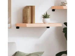 Estante de pared 60x30x(2-6) cm madera maciza de roble sin tratar