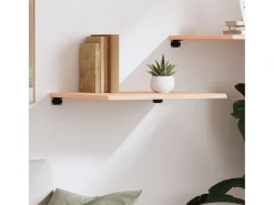 Estante de pared 60x60x2 cm madera maciza de roble sin tratar