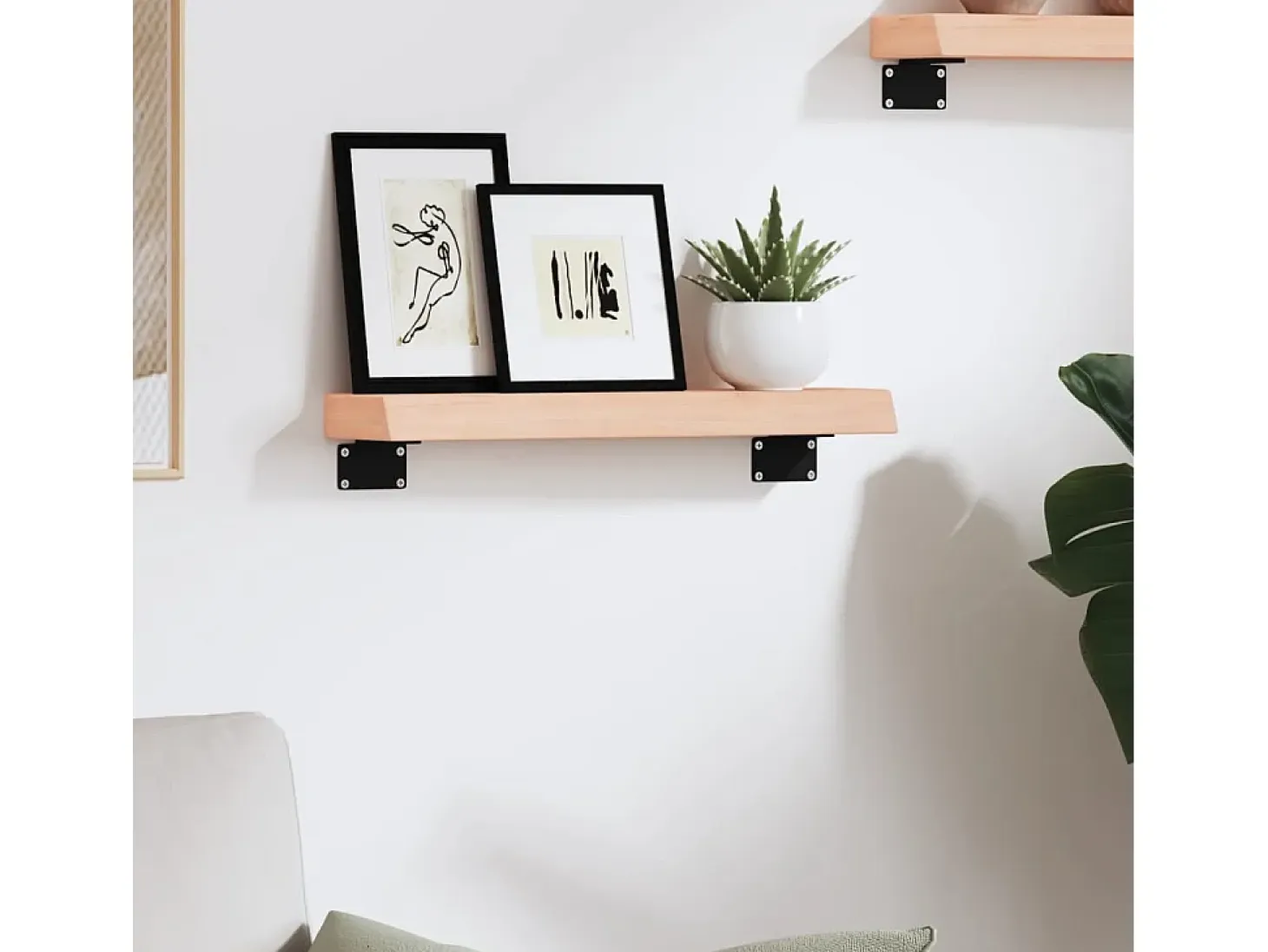Estante de pared 40x10x4 cm madera maciza de roble sin tratar