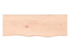 Estante de pared 80x30x(2-4) cm madera maciza de roble sin tratar