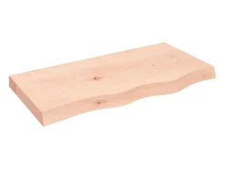 Estante de pared 80x40x(2-6) cm madera maciza de roble sin tratar