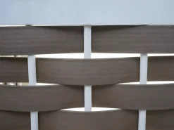 Estante esquinero MCW-K85, blanco, mimbre marrón