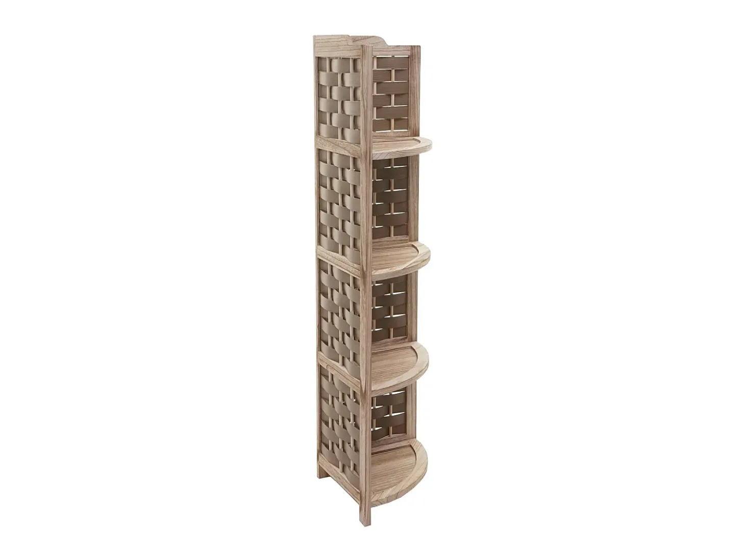 Estante esquinero MCW-K85, marrón, mimbre marrón
