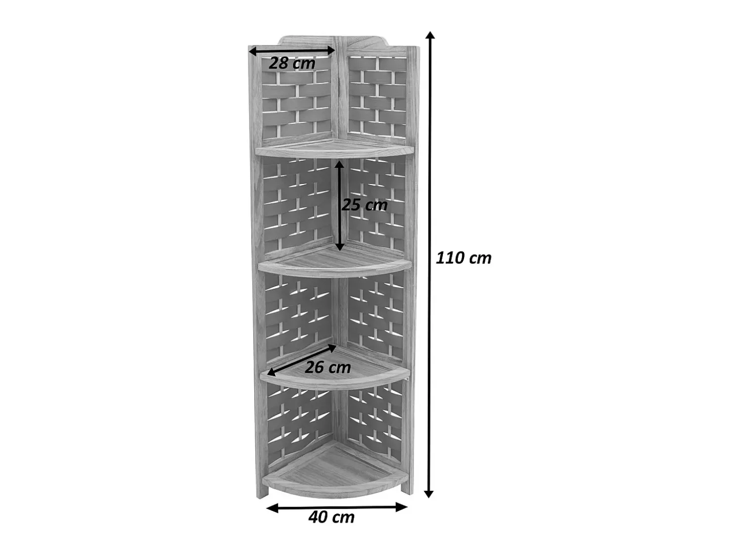 Estante esquinero MCW-K85, marrón, mimbre marrón