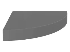 Estante flotante de esquina gris brillante 25x25x3,8 cm MDF