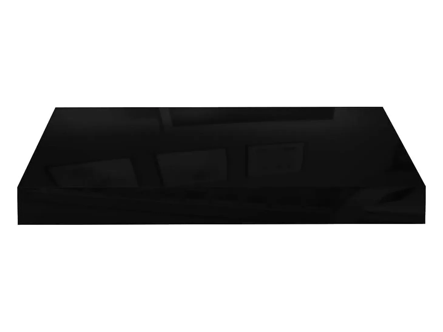 Estante flotante de pared 2 piezas Negro Brillo 40x23x3,8 cm MDF