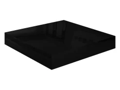 Estante flotante de pared MDF negro brillo 23x23,5x3,8 cm