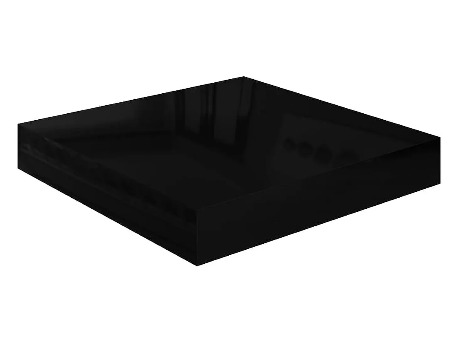 Estante flotante de pared 2 piezas Negro Brillo 23x23,5x3,8 cm MDF