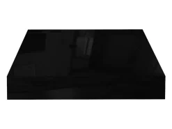 Estante flotante de pared 2 piezas Negro Brillo 23x23,5x3,8 cm MDF