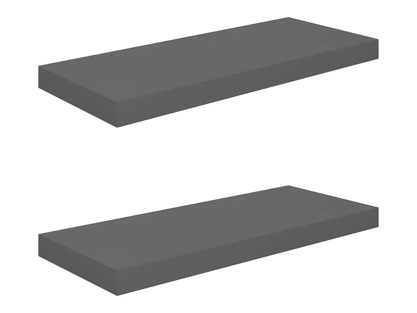 Estante flotante de pared 2 uds Gris brillo 60x23,5x3,8 cm MDF
