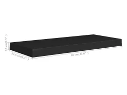 Estante flotante de pared Negro 60x23,5x3,8 cm MDF