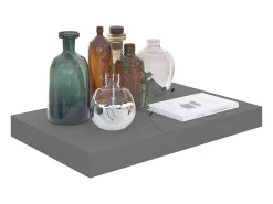Estante flotante de pared Gris brillo 40x23x3,8 cm MDF