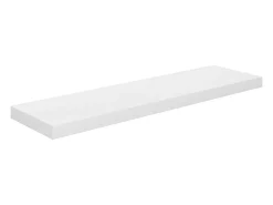 Estante flotante de pared (2 unidades), blanco brillante, 90 x 23,5 x 3,8 cm, MDF.