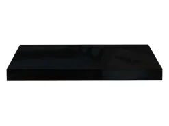 Estante flotante de pared MDF negro brillo 50x23x3,8 cm
