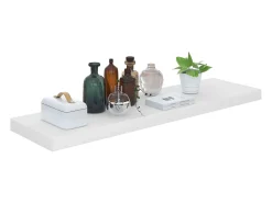 Estante flotante de pared 4 piezas blanco brillante 90x23,5x3,8cm MDF