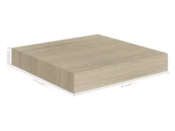 Estante flotante de pared roble 23x23,5x3,8 cm MDF
