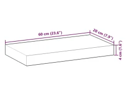 Estante flotante madera acacia maciza acabado aceite 60x20x4 cm