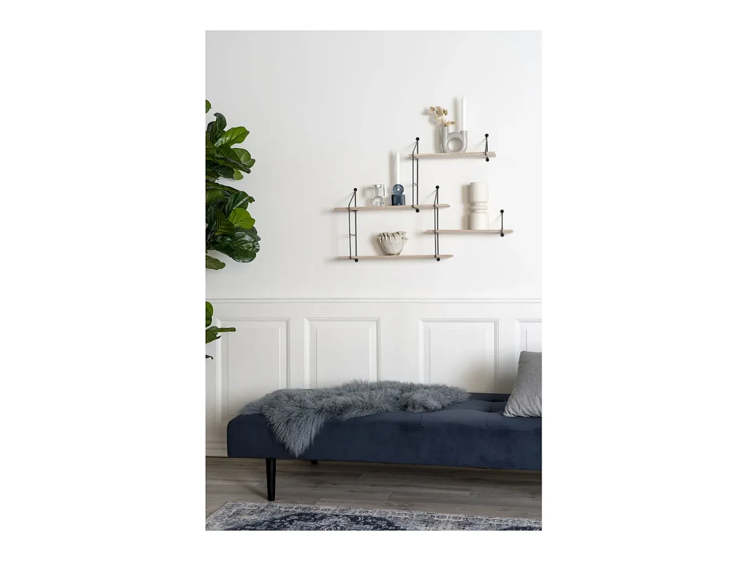 Estante Harlem, Marrón, 17,5x99x62 cm, Kendra Home