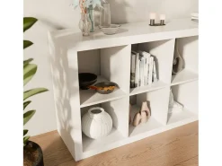 Estante librería 4 niveles 8 compartimentos blanco