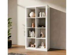 Estante librería 4 niveles 8 compartimentos blanco