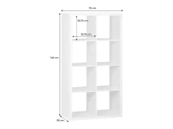Estante librería 4 niveles 8 compartimentos blanco