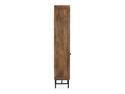 Estante librería con contornos curvos de madera maciza de mangocon 2 puertas
