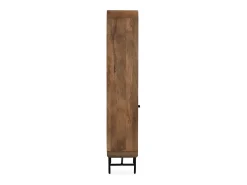 Estante librería con contornos curvos de madera maciza de mangocon 2 puertas